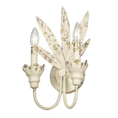 Golden Lighting Lillianne 2-light Wall Sconce in Antique Ivory - Default Title - Golden Lighting