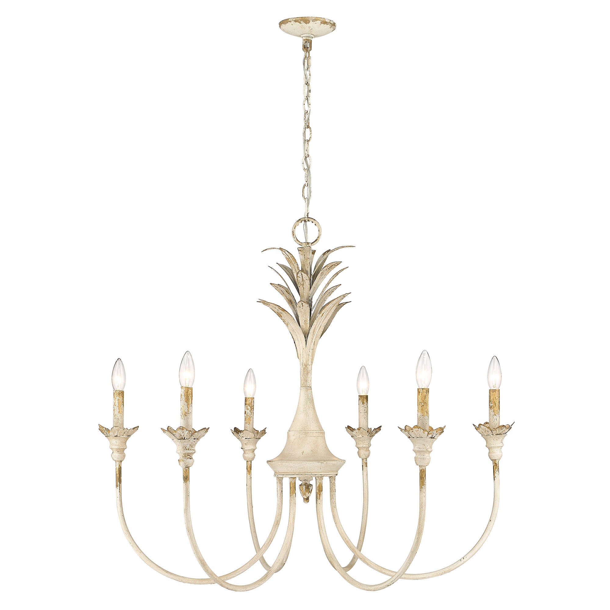 Golden Lighting Lillianne 6-light Chandelier in Antique Ivory - - Golden Lighting