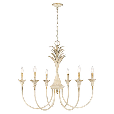 Golden Lighting Lillianne 6-light Chandelier in Antique Ivory - - Golden Lighting