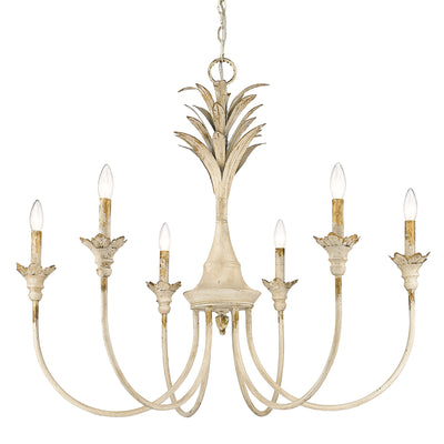 Golden Lighting Lillianne 6-light Chandelier in Antique Ivory - - Golden Lighting