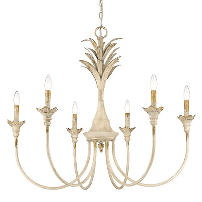 Golden Lighting Lillianne 6-light Chandelier in Antique Ivory - - Golden Lighting