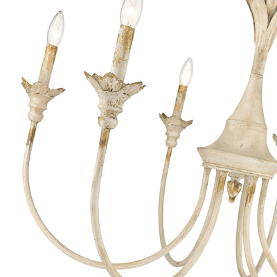 Golden Lighting Lillianne 6-light Chandelier in Antique Ivory - - Golden Lighting