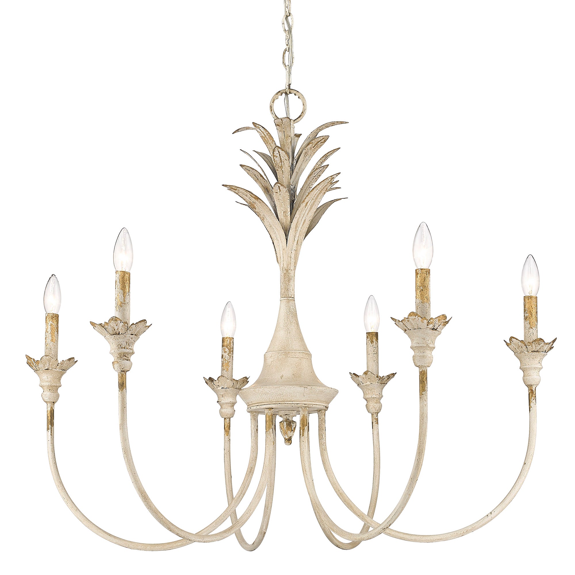 Golden Lighting Lillianne 6-light Chandelier in Antique Ivory