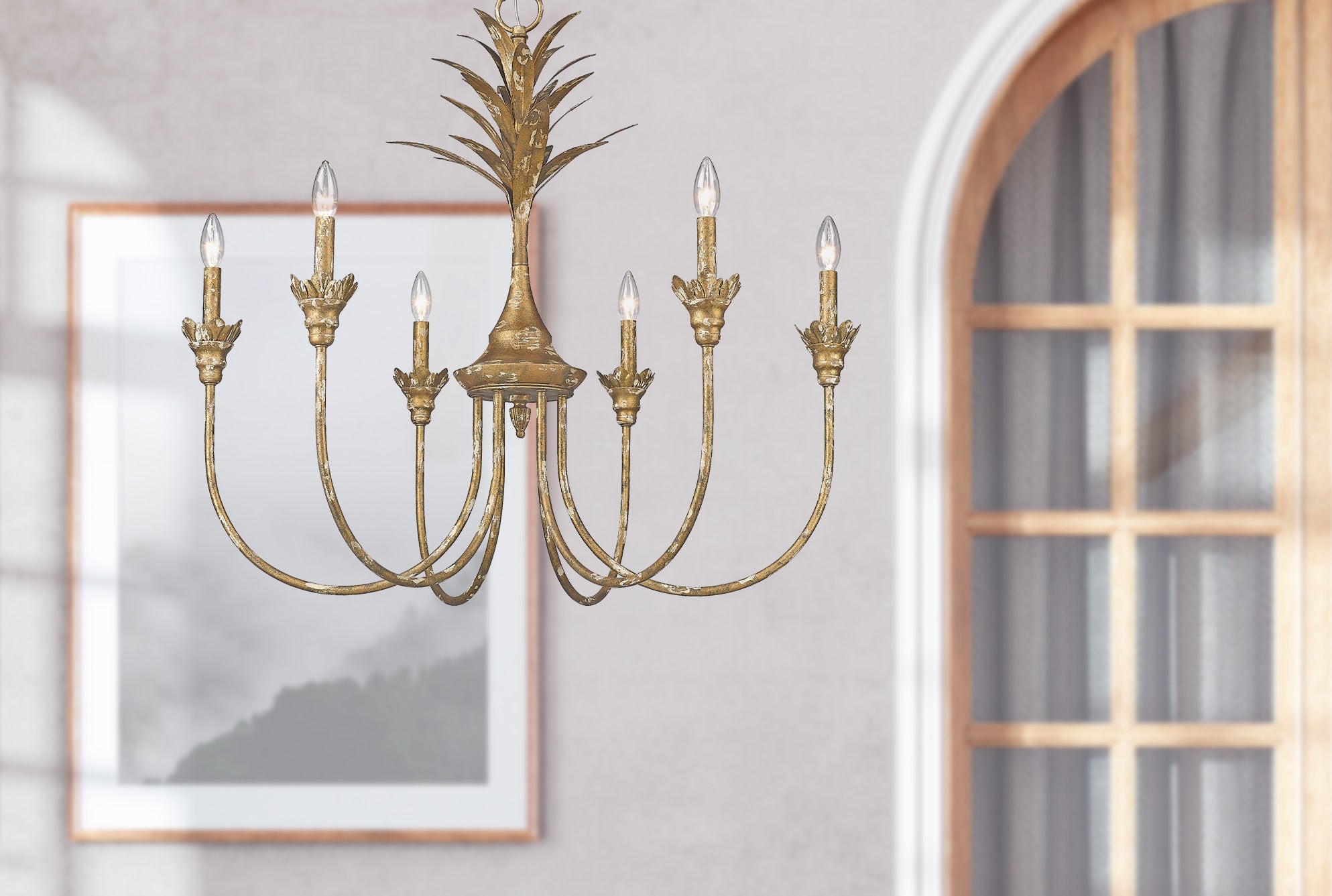 Golden Lighting Lillianne 6-light Chandelier in Heirloom Gold - - Golden Lighting