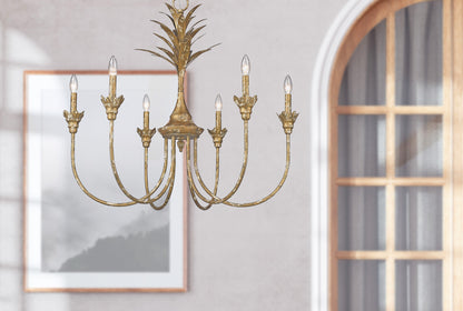 Golden Lighting Lillianne 6-light Chandelier in Heirloom Gold - - Golden Lighting