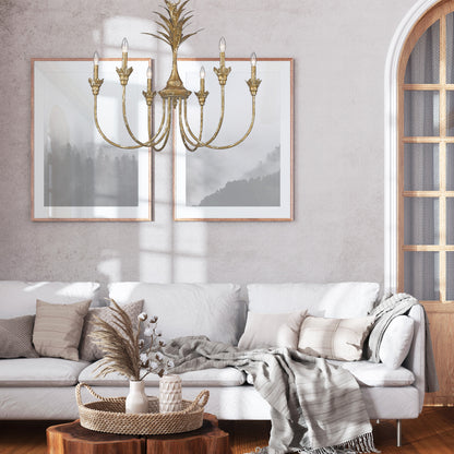 Lillianne HG 6 Light Chandelier in Heirloom Gold - Default Title - Golden Lighting