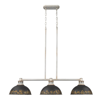 Golden Lighting Kinsley 3-light Island Light in Antique Black Iron shade - - Golden Lighting