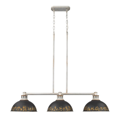 Golden Lighting Kinsley 3-light Island Light in Antique Black Iron shade - - Golden Lighting