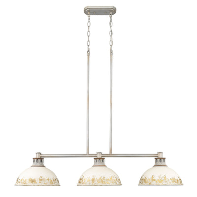 Golden Lighting Kinsley 3-light Island Light in Antique Ivory shade - - Golden Lighting
