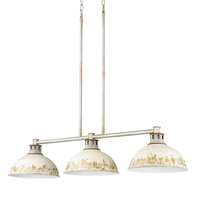 Golden Lighting Kinsley 3-light Island Light in Antique Ivory shade - - Golden Lighting