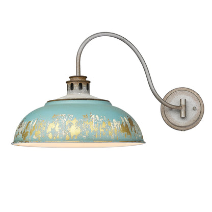 Golden Lighting Kinsley 1-light Swing Arm Wall Lamp in Antique Teal shade - - Golden Lighting