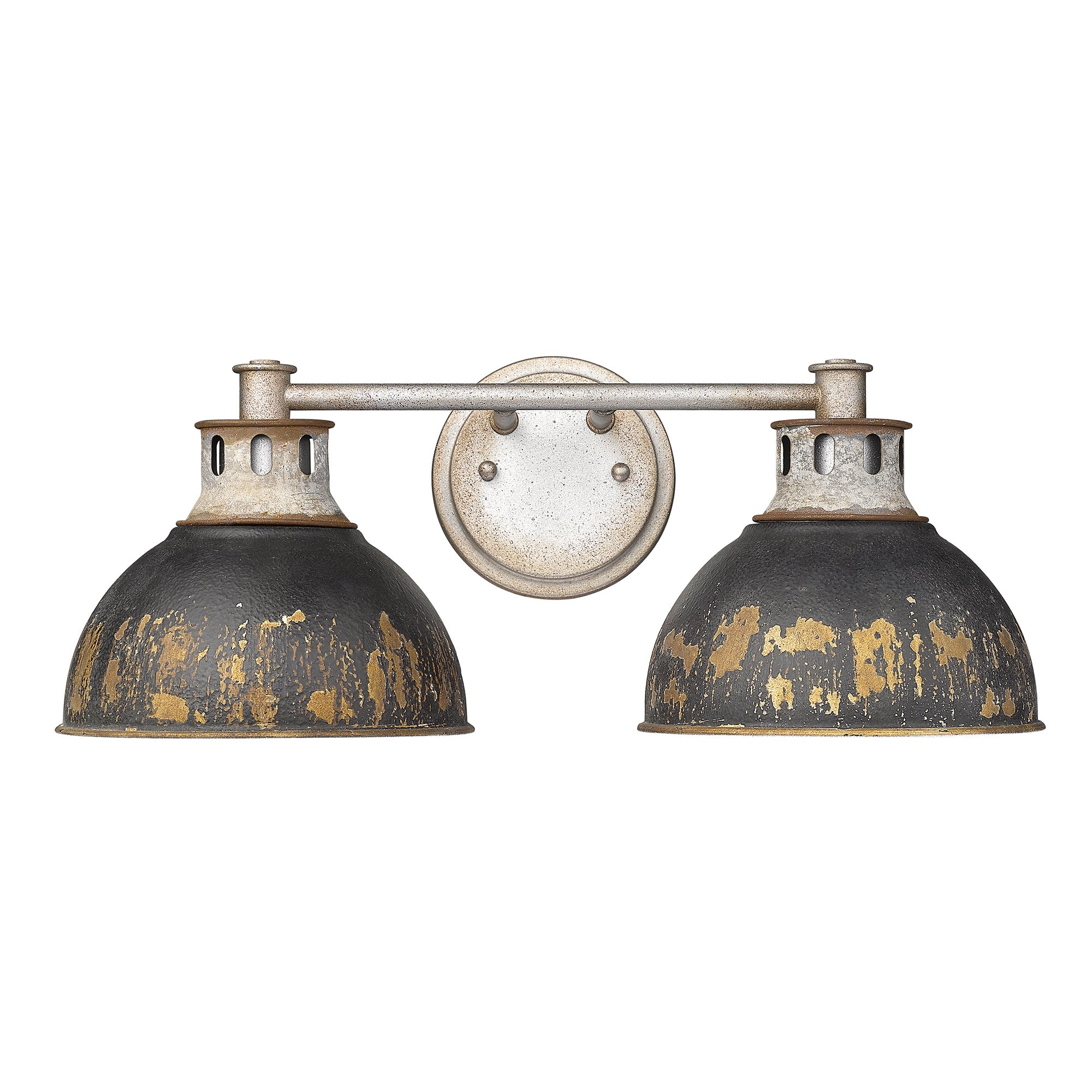 Golden Lighting Kinsley 2-light Vanity in Antique Black Iron shade - - Golden Lighting