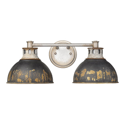 Golden Lighting Kinsley 2-light Vanity in Antique Black Iron shade - - Golden Lighting