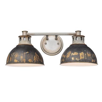 Golden Lighting Kinsley 2-light Vanity in Antique Black Iron shade - - Golden Lighting