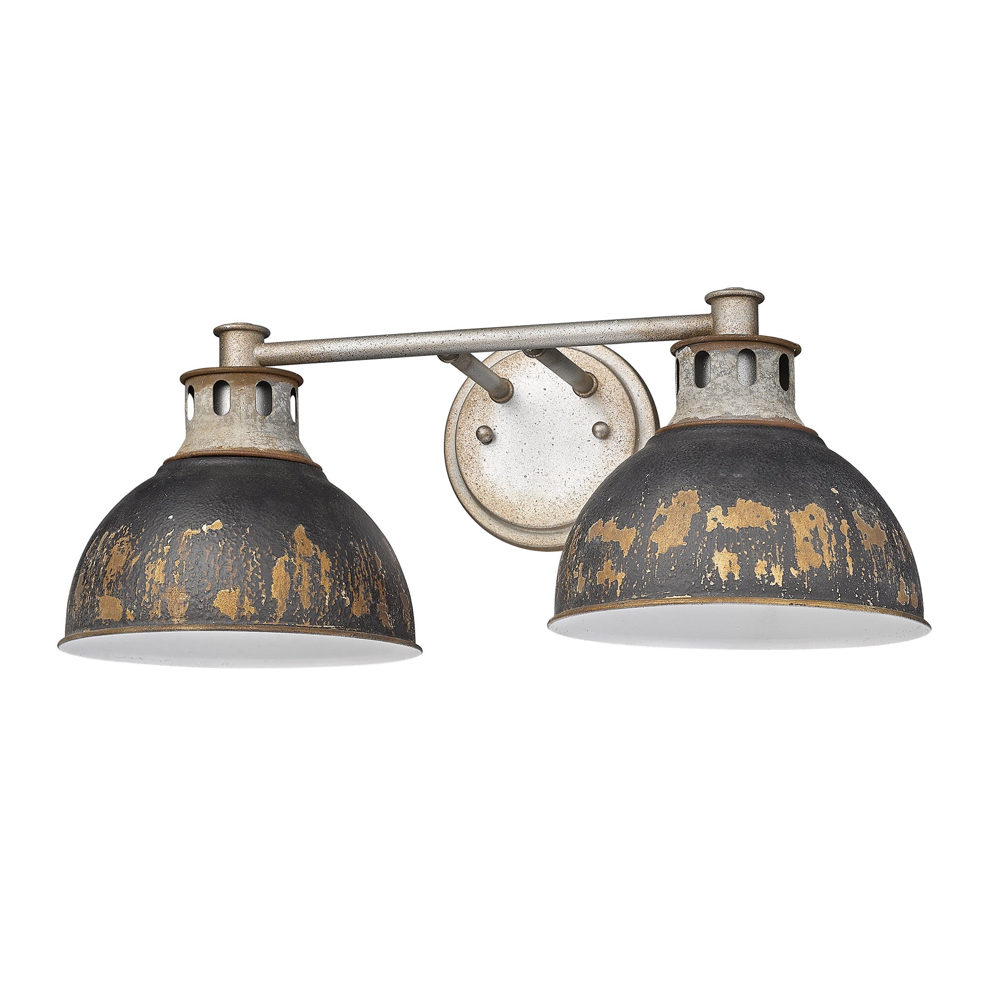 Golden Lighting Kinsley 2-light Vanity in Antique Black Iron shade - Default Title - Golden Lighting