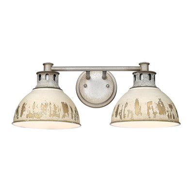 Golden Lighting Kinsley 2-light Vanity in Antique Ivory shade - - Golden Lighting