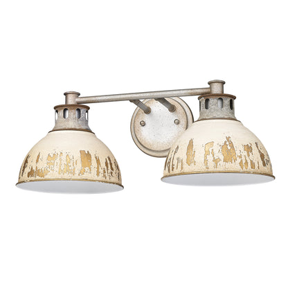 Golden Lighting Kinsley 2-light Vanity in Antique Ivory shade