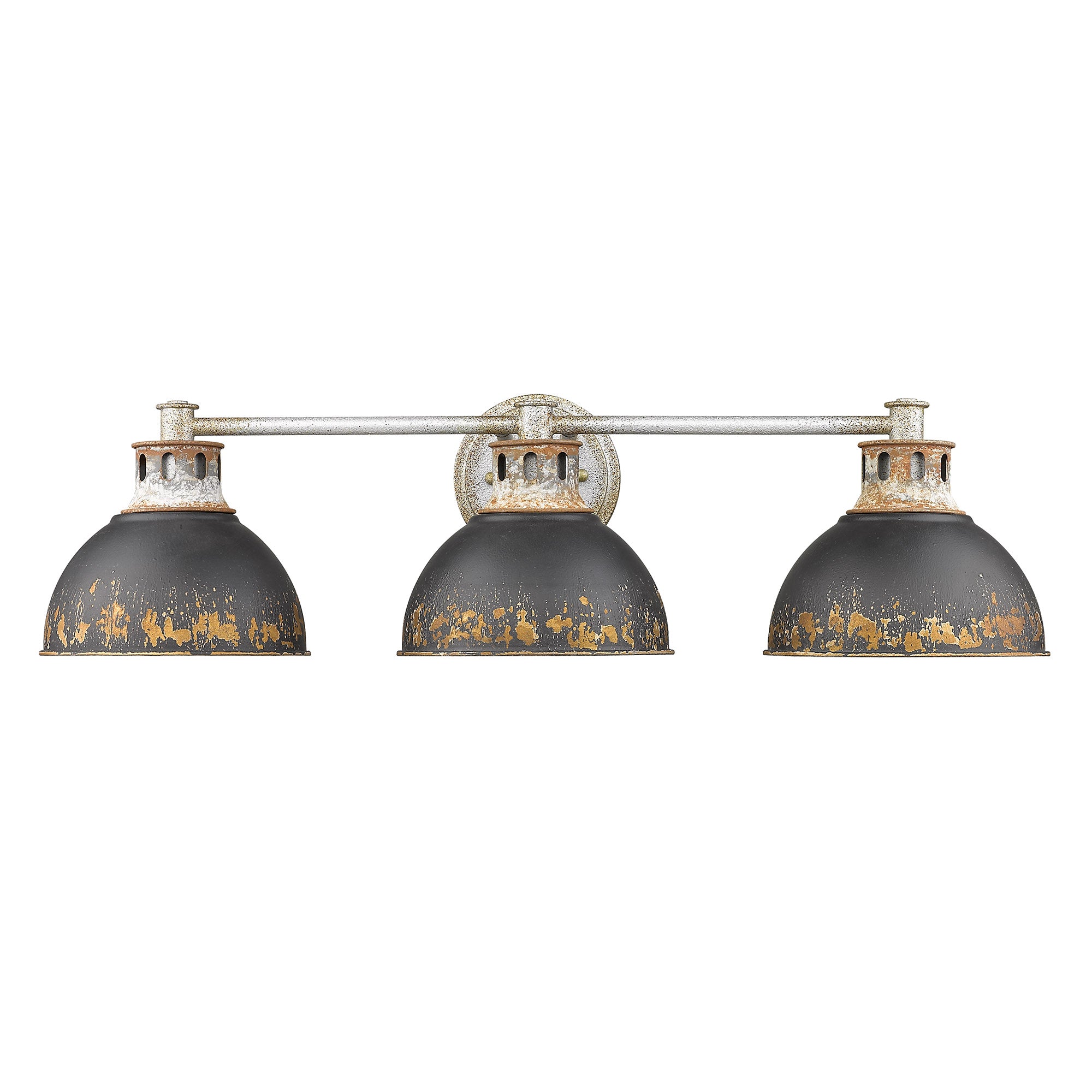 Golden Lighting Kinsley 3-light Vanity in Antique Black Iron shade - - Golden Lighting