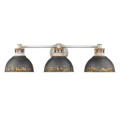 Golden Lighting Kinsley 3-light Vanity in Antique Black Iron shade - - Golden Lighting