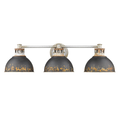Golden Lighting Kinsley 3-light Vanity in Antique Black Iron shade - - Golden Lighting