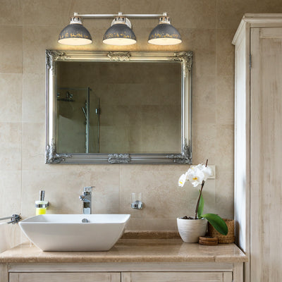 Golden Lighting Kinsley 3-light Vanity in Antique Black Iron shade - - Golden Lighting