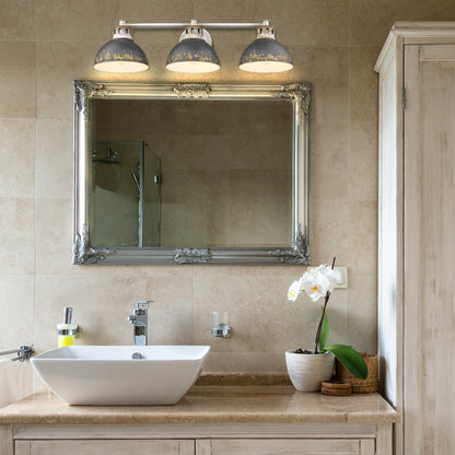 Golden Lighting Kinsley 3-light Vanity in Antique Black Iron shade - - Golden Lighting