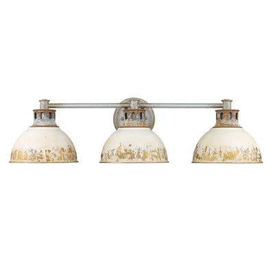 Golden Lighting Kinsley 3-light Vanity in Antique Ivory shade - - Golden Lighting