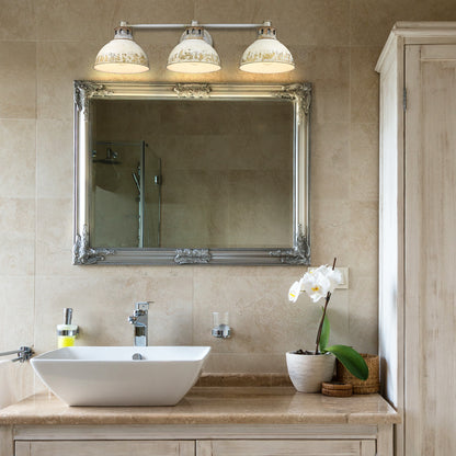 Golden Lighting Kinsley 3-light Vanity in Antique Ivory shade - - Golden Lighting