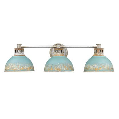 Golden Lighting Kinsley 3-light Vanity in Antique Teal shade - - Golden Lighting