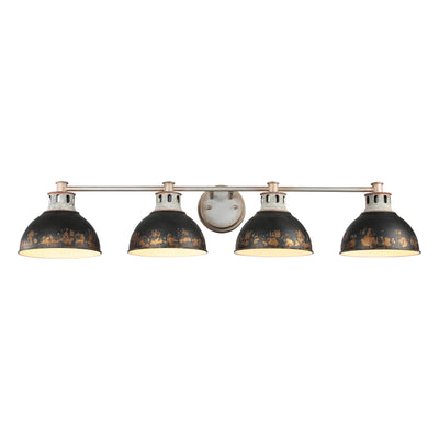 Golden Lighting Kinsley 4-light Vanity in Antique Black Iron shade - - Golden Lighting