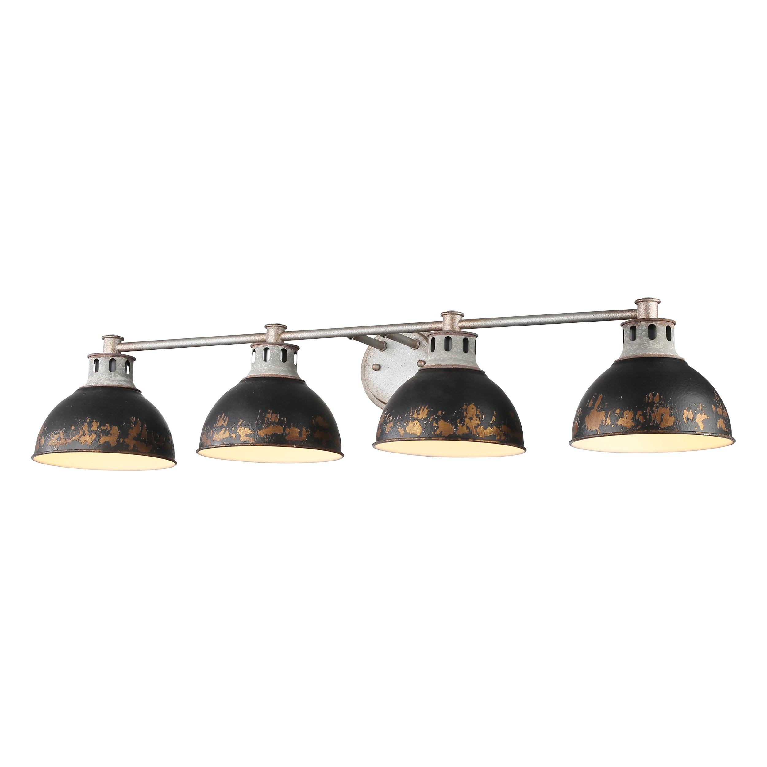 Golden Lighting Kinsley 4-light Vanity in Antique Black Iron shade - - Golden Lighting