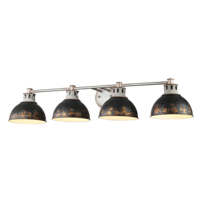 Golden Lighting Kinsley 4-light Vanity in Antique Black Iron shade - - Golden Lighting