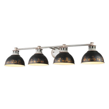 Golden Lighting Kinsley 4-light Vanity in Antique Black Iron shade - - Golden Lighting
