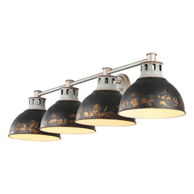 Golden Lighting Kinsley 4-light Vanity in Antique Black Iron shade - - Golden Lighting