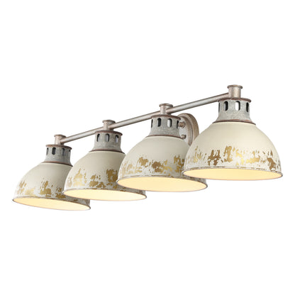 Golden Lighting Kinsley 4-light Vanity in Antique Ivory shade - - Golden Lighting