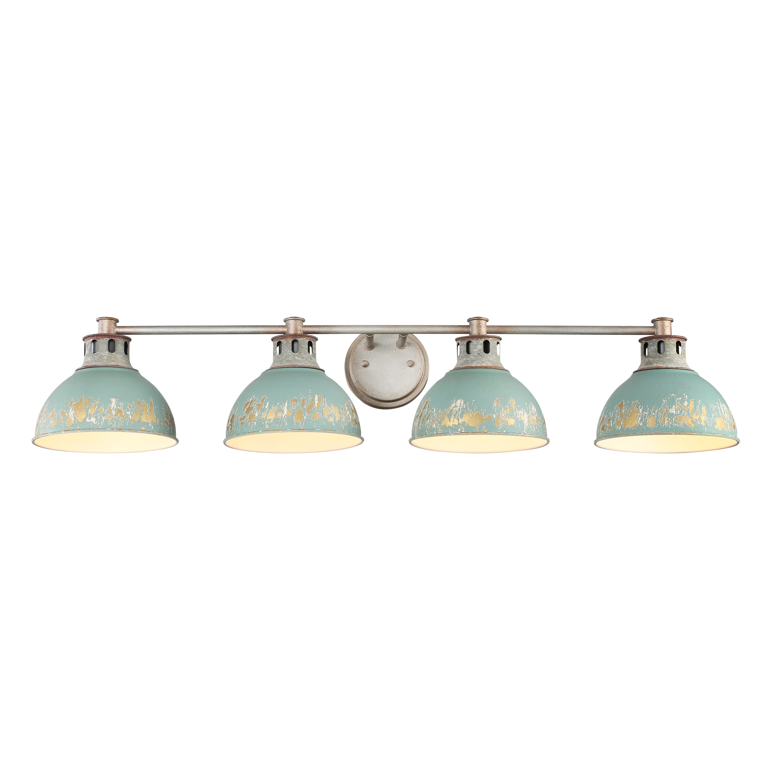Golden Lighting Kinsley 4-light Vanity in Antique Teal shade - - Golden Lighting