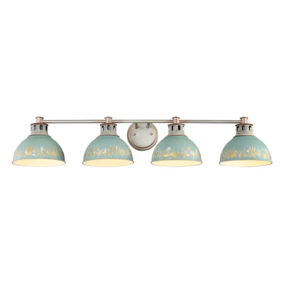 Golden Lighting Kinsley 4-light Vanity in Antique Teal shade - - Golden Lighting