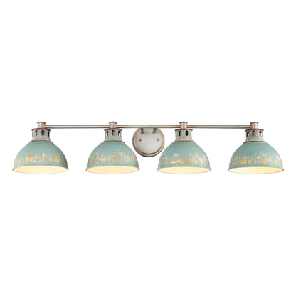 Golden Lighting Kinsley 4-light Vanity in Antique Teal shade - - Golden Lighting