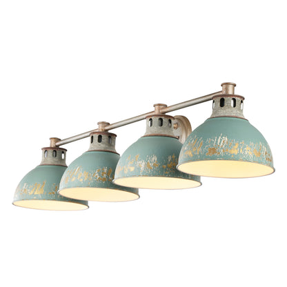 Golden Lighting Kinsley 4-light Vanity in Antique Teal shade - - Golden Lighting
