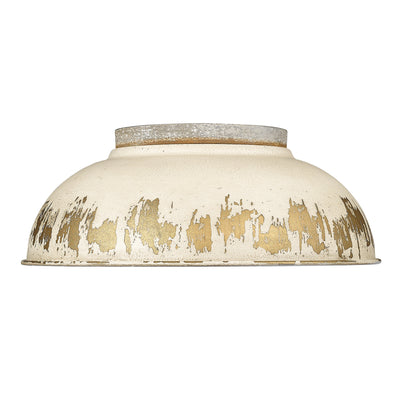 Golden Lighting Kinsley 2-light Flush Mount in Antique Ivory shade - - Golden Lighting