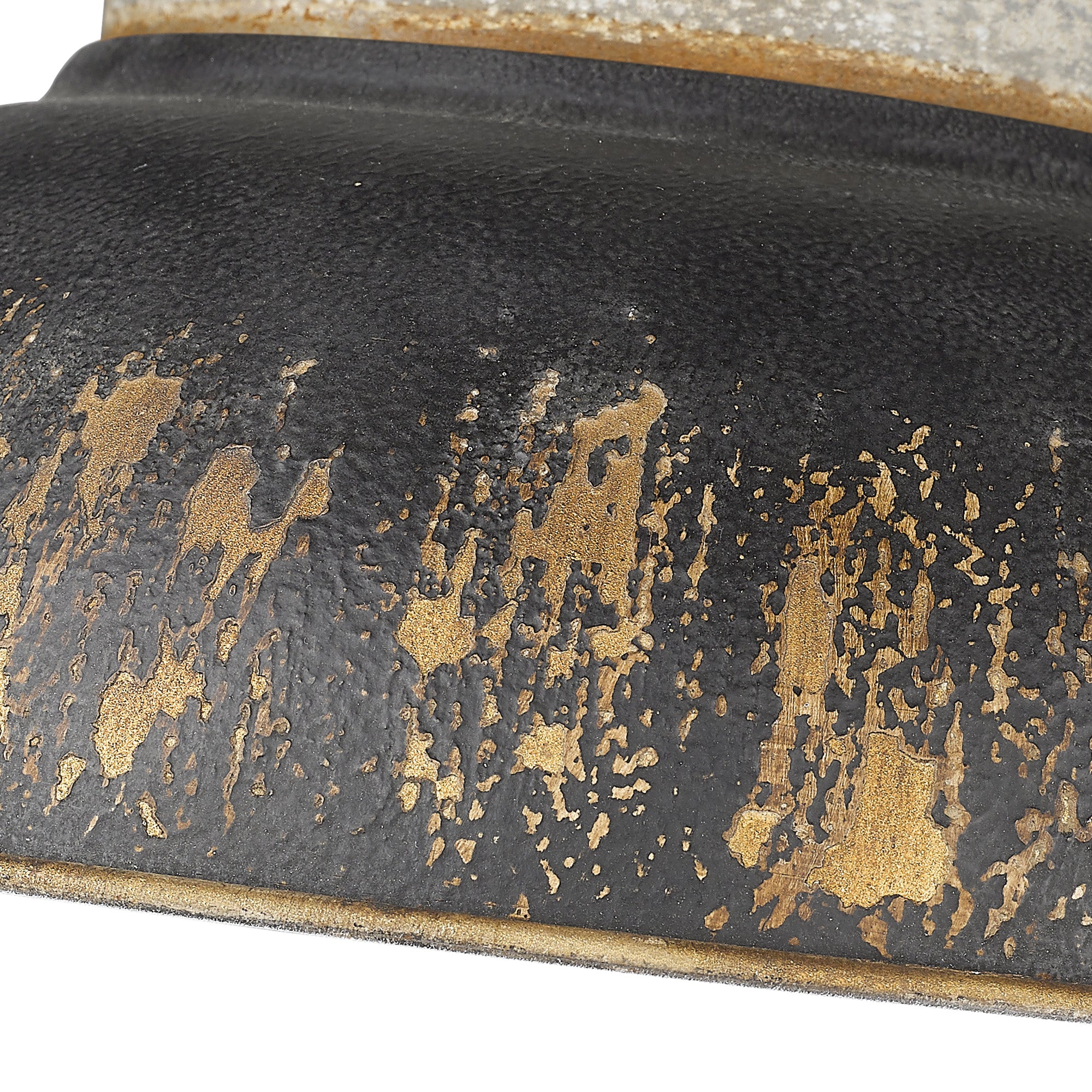 Kinsley Flush Mount in Aged Galvanized Steel with Antique Black Iron Shade - Default Title - Golden Lighting