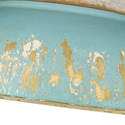 Golden Lighting Kinsley 2-light Flush Mount in Antique Teal shade - - Golden Lighting