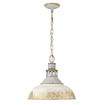 Golden Lighting Kinsley 1-light Pendant in Antique Ivory shade - - Golden Lighting