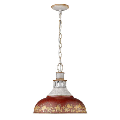 Golden Lighting Kinsley 1-light Pendant in Antique Red shade - - Golden Lighting