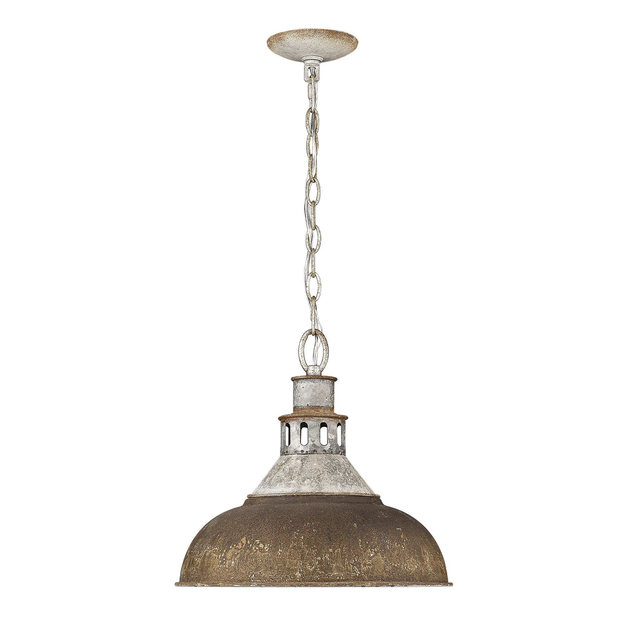 Golden Lighting Kinsley 1-light Pendant in Antique Rust shade - - Golden Lighting