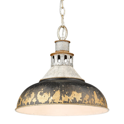Golden Lighting Kinsley 1-light Pendant in Antique Black Iron shade - Default Title - Golden Lighting