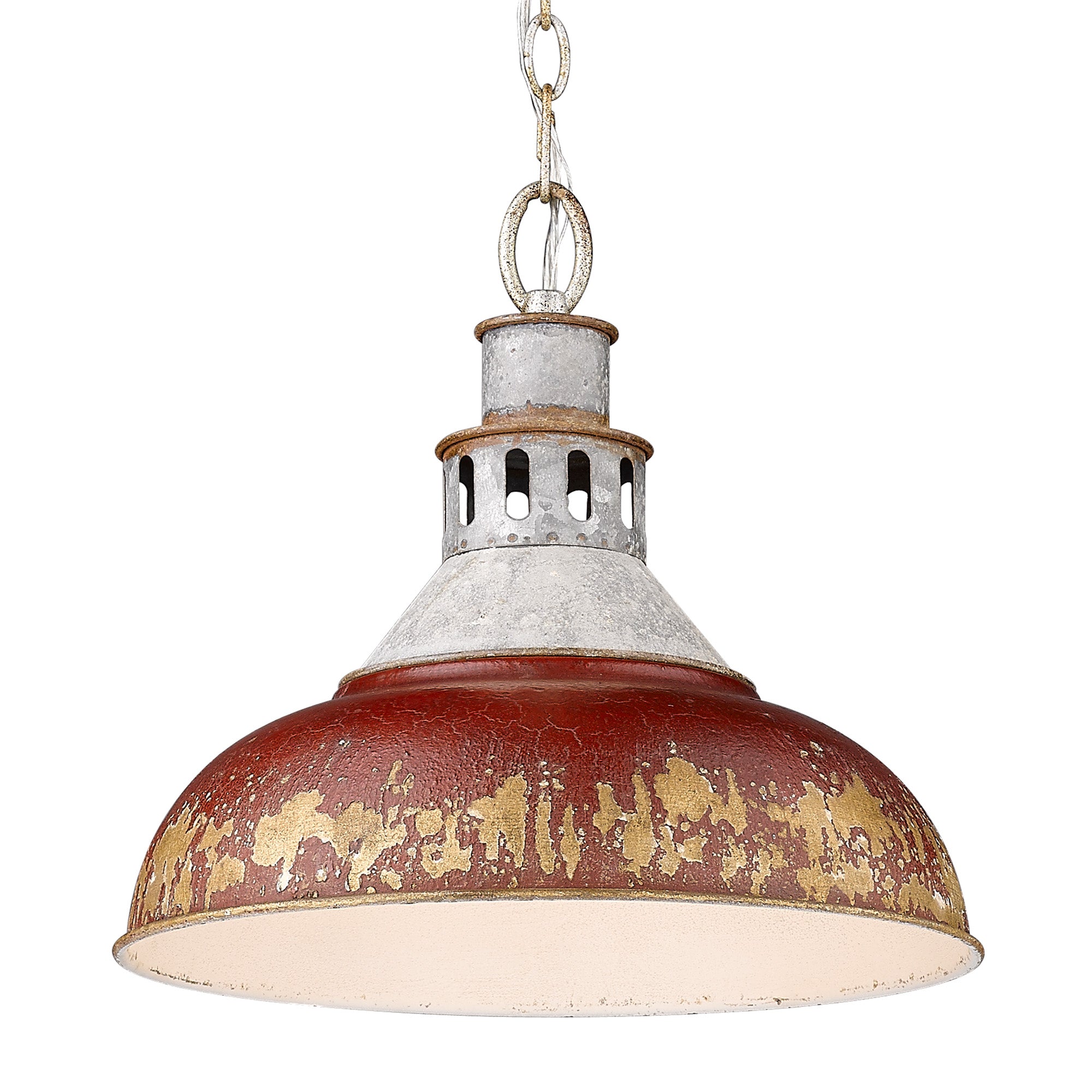 Golden Lighting Kinsley 1-light Pendant in Antique Red shade - Default Title - Golden Lighting