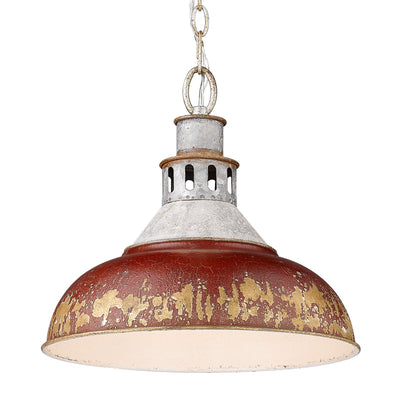 Golden Lighting Kinsley 1-light Pendant in Antique Red shade - Default Title - Golden Lighting