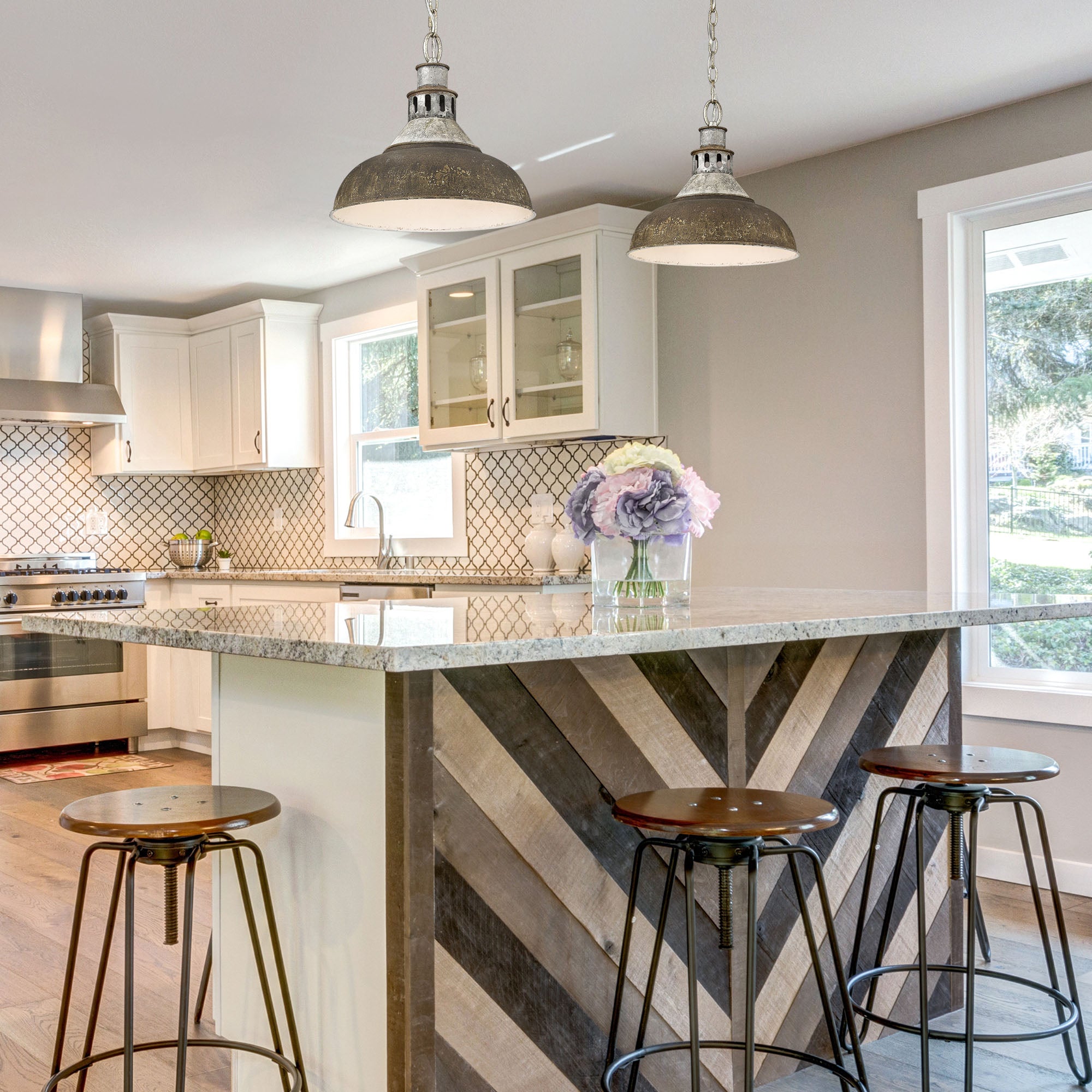 Golden Lighting Kinsley 1-light Pendant in Antique Rust shade