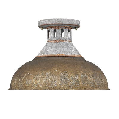 Golden Lighting Kinsley 1-light Semi-Flush Mount in Antique Rust shade - - Golden Lighting